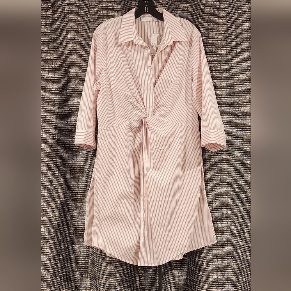 *NEW* New York & Company button twist front dress top size Large